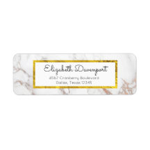 Wit Marmer met Faux Gold Foil Lijst