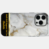 Wit marmer met fijne gouden aderen Case-Mate iPhone case (Achterkant (horizontaal))