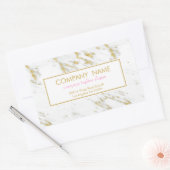 Wit marmer met glitter rechthoekige sticker (Envelop)