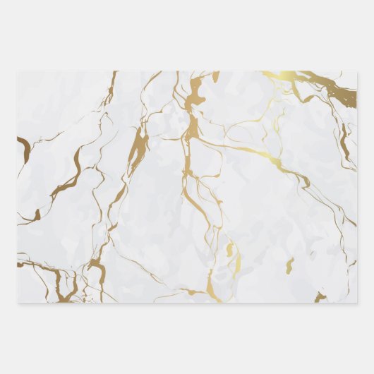 Wit marmer met goud inpakpapier vel (Voorkant)