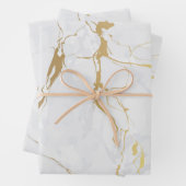 Wit marmer met goud inpakpapier vel (In situ)