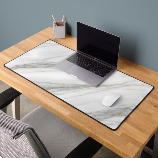 Wit marmer met gouden aderen bureaumat (Kantoor 2)
