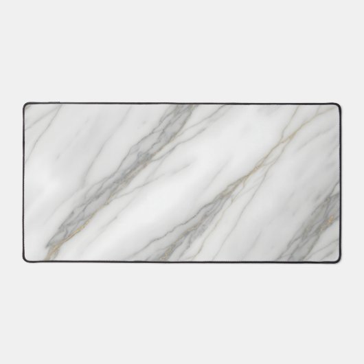 Wit marmer met gouden aderen bureaumat (Voorkant)