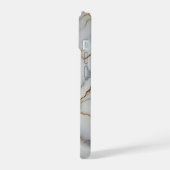 Wit marmer met gouden aderen iPhone 15 case (Linkerkant)