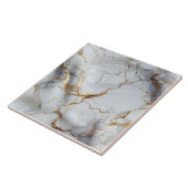 Wit marmer met gouden aderen, klein reliëfeffect tegeltje (Zijkant)