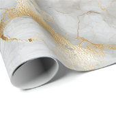 Wit Marmer met Gouden Aders Cadeaupapier (Rol Hoek)
