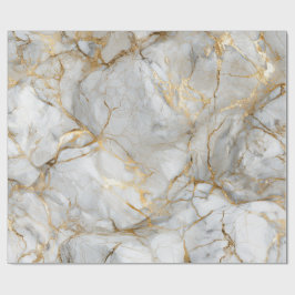 Wit Marmer met Gouden Aders Cadeaupapier