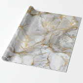 Wit Marmer met Gouden Aders Cadeaupapier (Uitgerold)