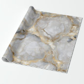Wit Marmer met Gouden Aders Cadeaupapier (Uitgerold)