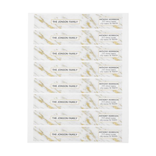 Wit marmer met gouden glitter patroon (Vel)