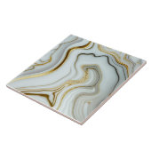 Wit marmer met gouden keramische Tegel Tegeltje (Zijkant)