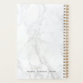 Wit Marmer met Roze Accent Gepersonaliseerde Plann Planner (Achterkant)