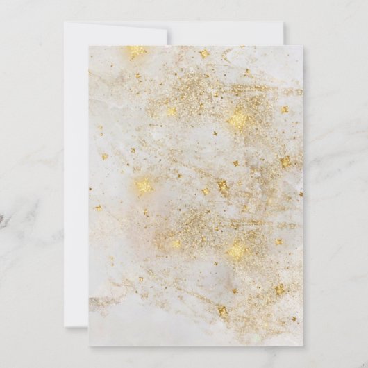 ~ Wit marmer met ster stof glitter bruiloft Kaart (Achterkant)