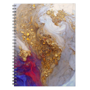 Wit Marmer met Vloeibaar Goud Notitieboek