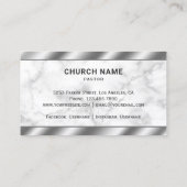 Wit Marmer Metallic Jezus Christus Kruis Pastor Visitekaartje (Achterkant)