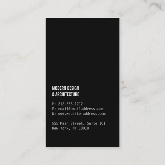 Wit marmer modern en professioneel visitekaartje (Achterkant)