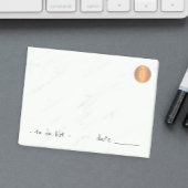 Wit marmer monogram koper cirkel classy post-it® notes