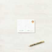 Wit marmer monogram koper cirkel classy post-it® notes (Op bureau)