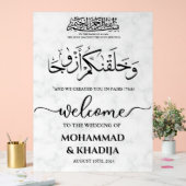 Wit Marmer Nikah Moslim Huwelijk Welkom Acryl Bord (Huwelijk)