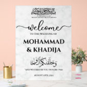 Wit Marmer Nikah Moslim Huwelijk Welkom Acryl Bord (Huwelijk)