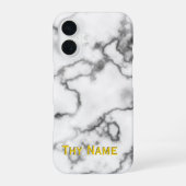 Wit Marmer ontwerp - iPhone 16 Hoesje (Achterkant)