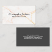 Wit Marmer Oranje Achtergrond Visitekaartje (Voorkant / Achterkant)