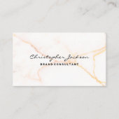 Wit Marmer Oranje Achtergrond Visitekaartje (Voorkant)