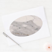 Wit marmer ovale sticker (Envelop)