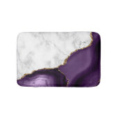 Wit Marmer Paarse Agaat Gouden Glitters Badmat (Voorkant)