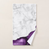 Wit Marmer Paarse Agaat Zilver Glitter Bad Handdoek (Handdoek)