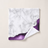 Wit Marmer Paarse Agaat Zilver Glitter Bad Handdoek (Wasdoekje)