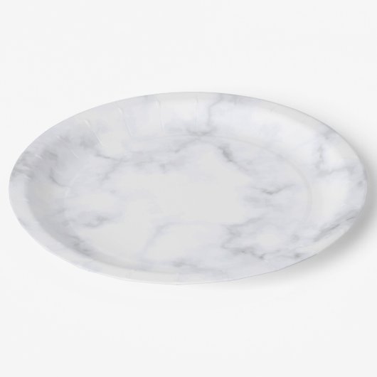 Wit marmer papieren bordje (Gekanteld)