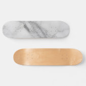 Wit Marmer Persoonlijk Skateboard (Horizontaal)