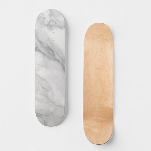 Wit Marmer Persoonlijk Skateboard (Voorkant)
