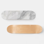 Wit Marmer Persoonlijk Skateboard (Horizontaal)
