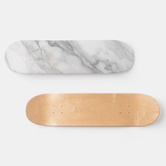Wit Marmer Persoonlijk Skateboard (Horizontaal)
