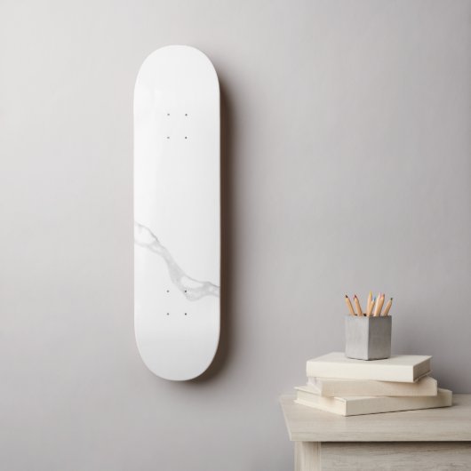 Wit Marmer Persoonlijk Skateboard (Muurkunst)