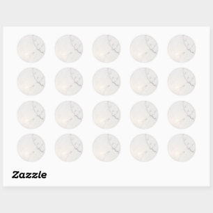 Wit marmer ronde sticker