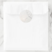 Wit marmer ronde sticker (Tas)