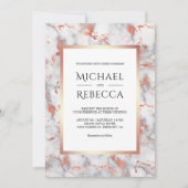 Wit marmer Roos goud alles in één bruiloft Kaart (Voorkant)