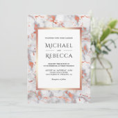 Wit marmer Roos goud alles in één bruiloft Kaart (Staand voorkant)