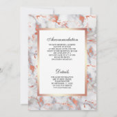 Wit marmer Roos goud alles in één bruiloft Kaart (Achterkant)