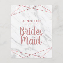 Wit marmer Roos goud, je wordt mijn bruidsmeisje