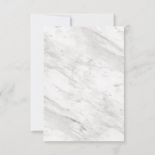 Wit Marmer & Roos Goud Modern Bruiloft RSVP (Achterkant)