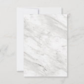Wit Marmer & Roos Goud Modern Bruiloft RSVP Kaartje (Achterkant)