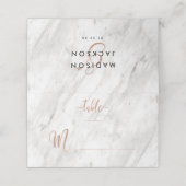 Wit Marmer & Roos Goud Modern Tafelnummer Plaatskaartje (Buitenkant ongevouwen)