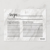 Wit Marmer & Roos Goud Vrijgezellenfeest Recept Ka Briefkaart (Achterkant)