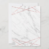 Wit Marmer Roos Gouden Lijn Baby shower Invitation Kaart (Achterkant)