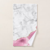 Wit Marmer Roze Agaat Gouden Glitters Bad Handdoek (Handdoek)