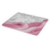 Wit Marmer Roze Agaat Gouden Glitters Snijplank (Hoek)